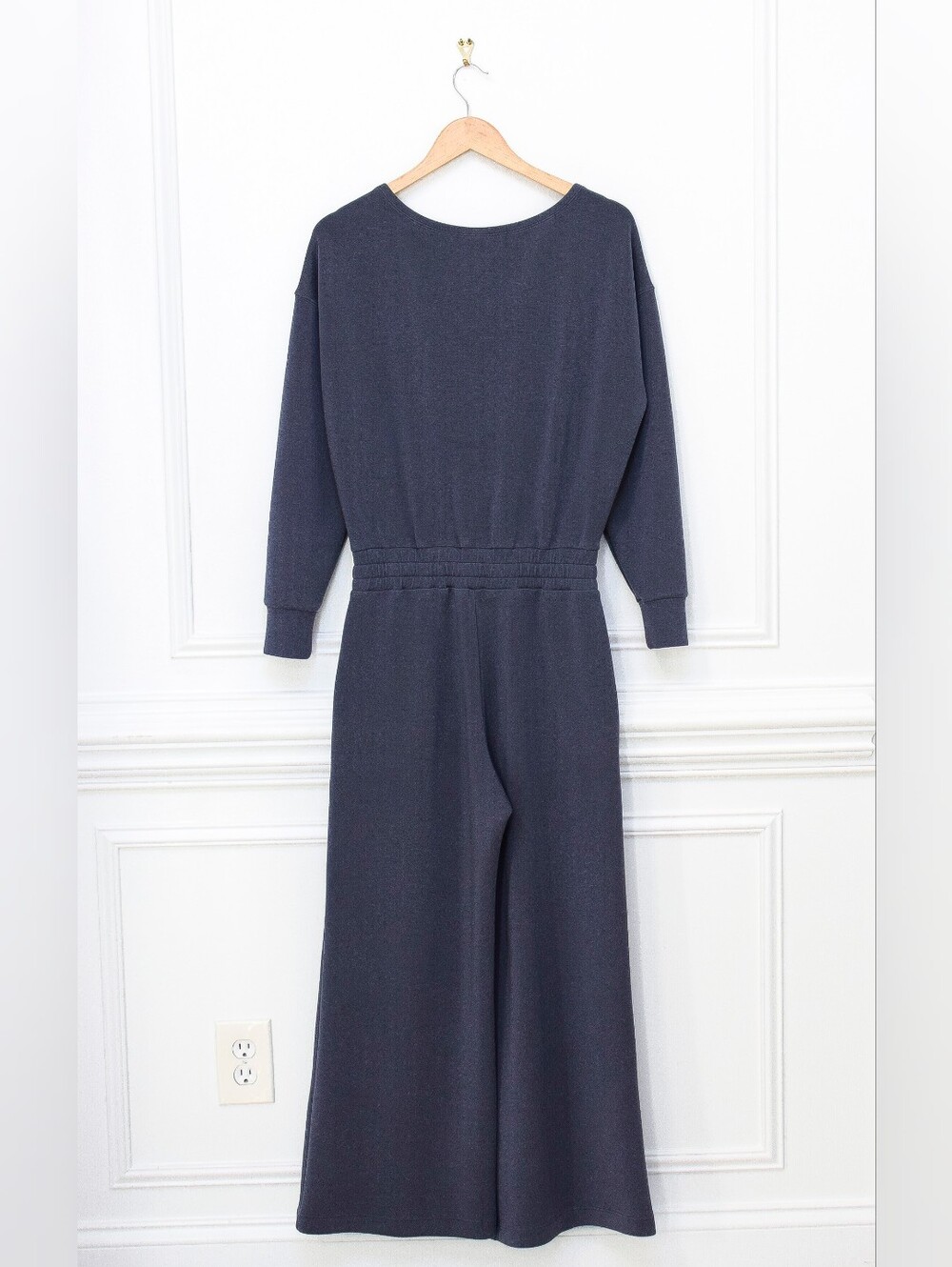 Spanx AirEssentials Off Shoulder Jumpsuit Blue Size SP Wide Leg Slouchy Lounge - Picture 7 of 14